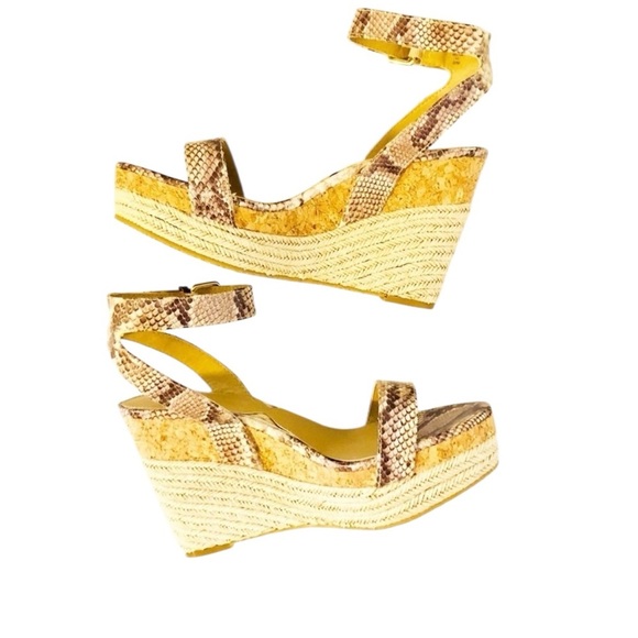 NEW ADRIENNE VITTADINI PLATFORM ESPADRILLE 10 Jute Wedge Snakeskin - Picture 6 of 15